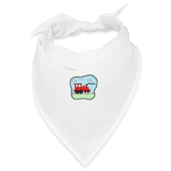 Zug Landschaft - Bandana Dreieckstuch - Weiß - Vorne