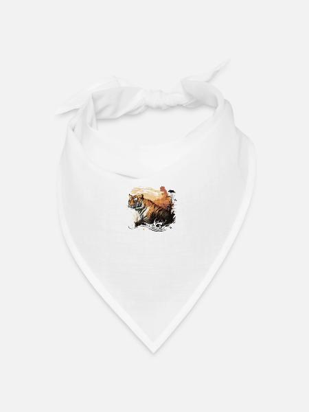 Der Tiger - Bandana Dreieckstuch - Weiß