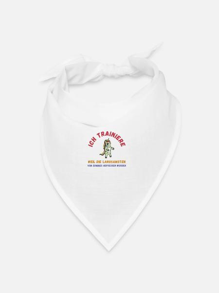 Zombie Training Einhorn lustig Schrift Fitness - Bandana Dreieckstuch - Weiß