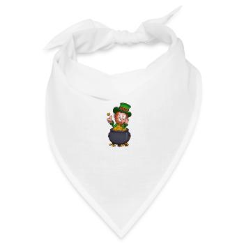Kobold mit Goldtopf - Bandana Dreieckstuch - Weiß - Vorne