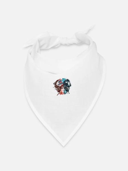 American Football - Spieler - Logo - Bandana Dreieckstuch - Weiß