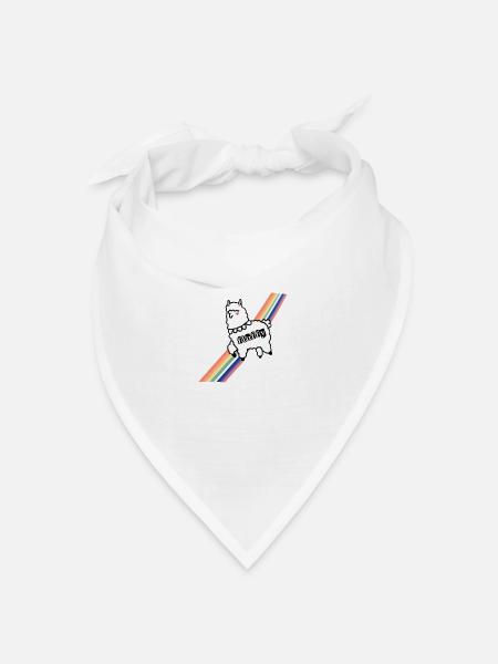 flying Alpaka - Bandana Dreieckstuch - Weiß