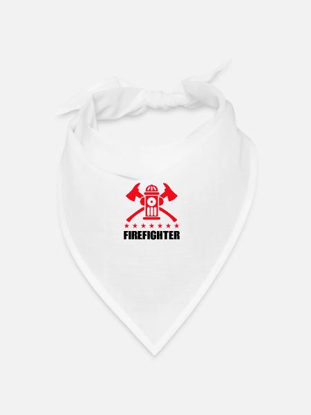 firefighter feuerwehr - Bandana Dreieckstuch - Weiß