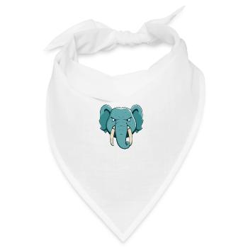 Elefant - Bandana Dreieckstuch - Weiß - Vorne