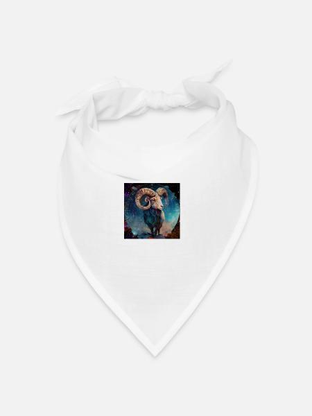 Sternzeichen Widder " Sternzeichen Widder" - Bandana Dreieckstuch - Weiß