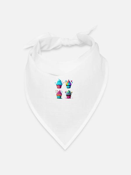 LECKERE CUPCAKES - Bandana Dreieckstuch - Weiß