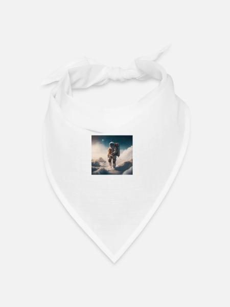 Ein Astronaut auf Wolken - Bandana Dreieckstuch - Weiß