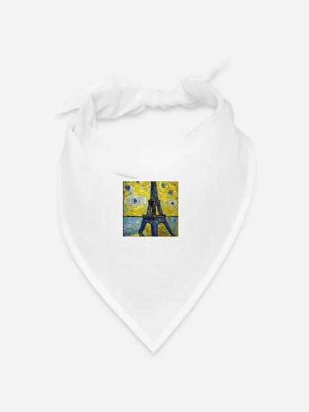 Paris Eiffelturm van gogh - Bandana Dreieckstuch - Weiß