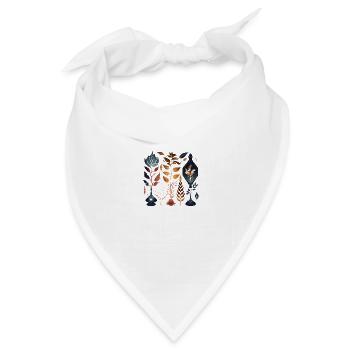 Magisches Herbarium mit Pflanzen, Blättern, Fiolen - Bandana Dreieckstuch - Weiß - Vorne
