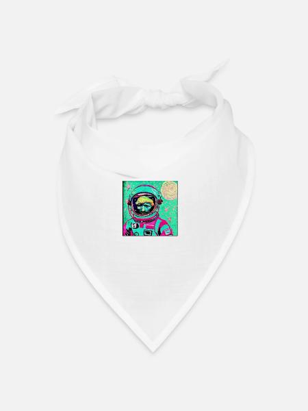 Van-Gogh-Astronaut - Bandana Dreieckstuch - Weiß