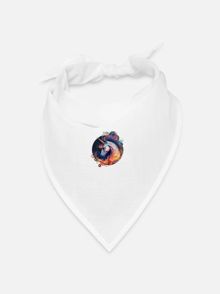 Einhorn-Feuer - Bandana Dreieckstuch - Weiß