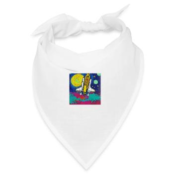Space Shuttle Van Gogh - Bandana Dreieckstuch - Weiß - Vorne