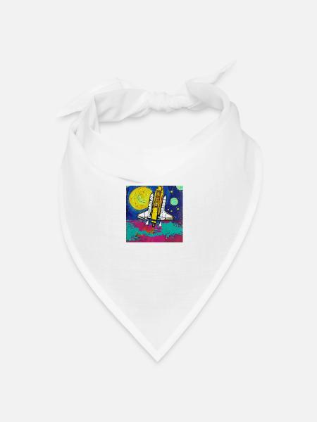 Space Shuttle Van Gogh - Bandana Dreieckstuch - Weiß