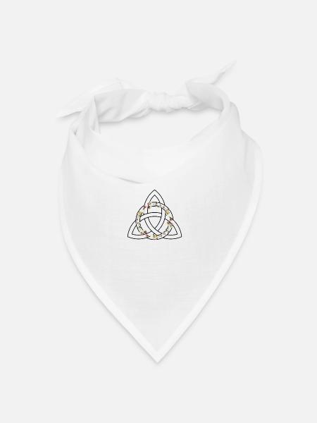 Keltisches Symbol - Triquetra / Triquette oder Triquel. - Bandana Dreieckstuch - Weiß