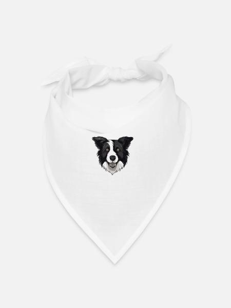 Border Collie - Bandana Dreieckstuch - Weiß