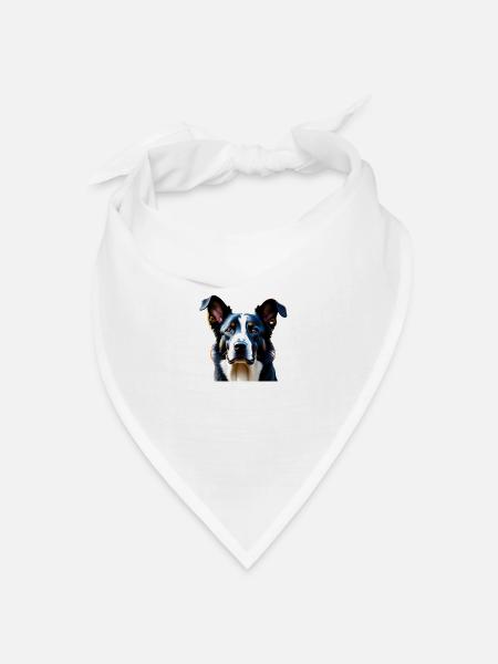 Dreifarbiger Hund - Bandana Dreieckstuch - Weiß
