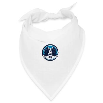 Rundes Hundeporträt - Bandana Dreieckstuch - Weiß - Vorne