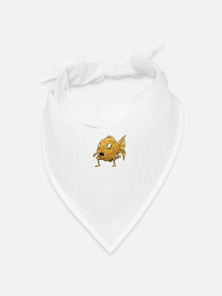 Fischklecks - Bandana Dreieckstuch - Weiß