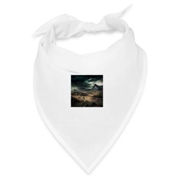 Düstere karge Wüstenlandschaft - Bandana Dreieckstuch - Weiß - Vorne