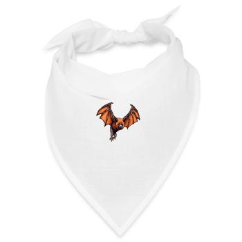 Pixeliger Flughund in retro 8 Bit Grafik - Bandana Dreieckstuch - Weiß - Vorne