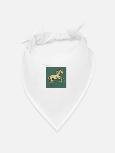 Retro Pferd - Bandana Dreieckstuch - Weiß