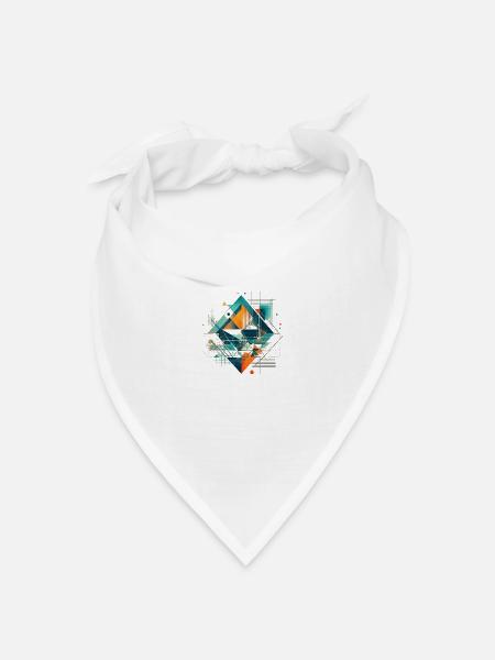 Cooles Geometrisches Ethno Motiv - Bandana Dreieckstuch - Weiß