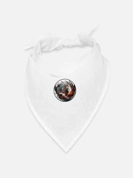 Feuerlöwe - Bandana Dreieckstuch - Weiß
