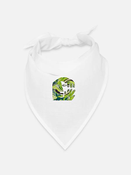 Optische Täuschung Kunst psychadelic Retro Formen Sex - Bandana Dreieckstuch - Weiß