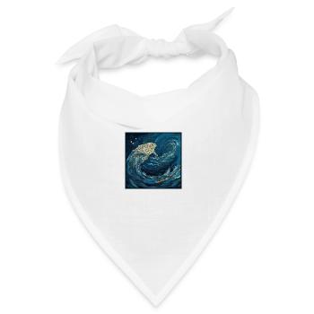 Schöner Fisch im Paper Art Style im Korallenriff - Bandana Dreieckstuch - Weiß - Vorne