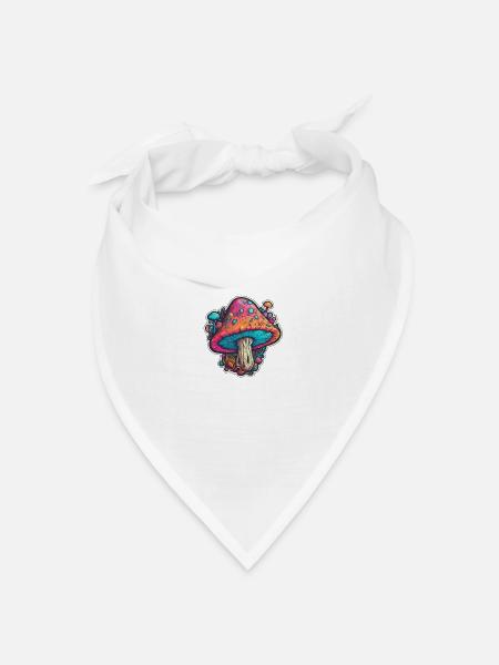 pilze - Bandana Dreieckstuch - Weiß