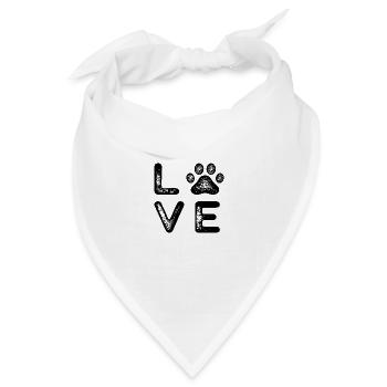 Dog Love - Bandana Dreieckstuch - Weiß - Vorne