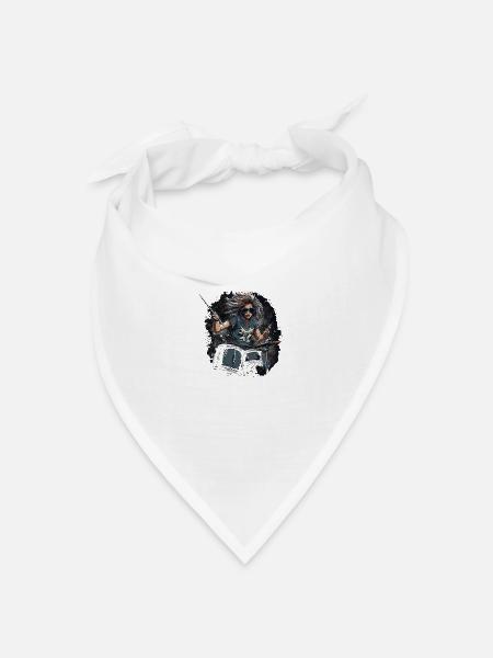 Drummer Girl - Bandana Dreieckstuch - Weiß
