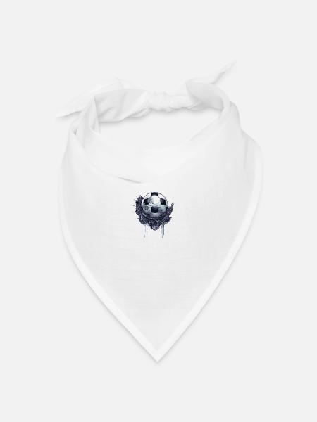 Fußball Skelett - Bandana Dreieckstuch - Weiß