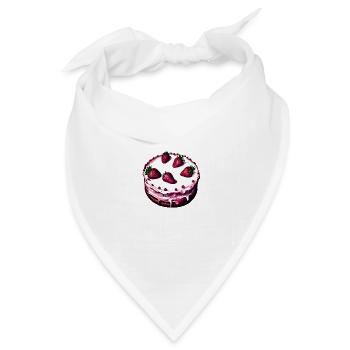 lecker Erdbeerkuchen Frucht Patisserie Torte - Bandana Dreieckstuch - Weiß - Vorne