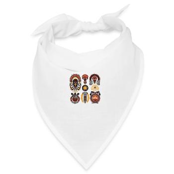 Afrikanische Folklore - Bandana Dreieckstuch - Weiß - Vorne