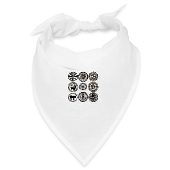 Afrikanische Folklore - Bandana Dreieckstuch - Weiß - Vorne