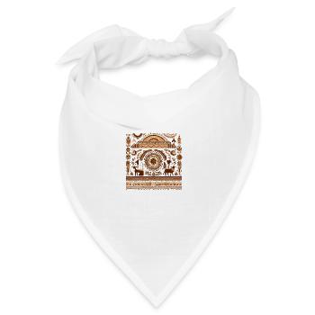 Afrikanische Folklore - Bandana Dreieckstuch - Weiß - Vorne