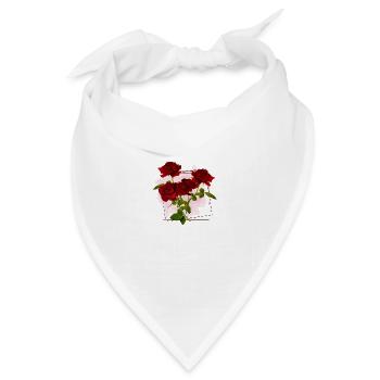 Blumen Rahmen - Bandana Dreieckstuch - Weiß - Vorne