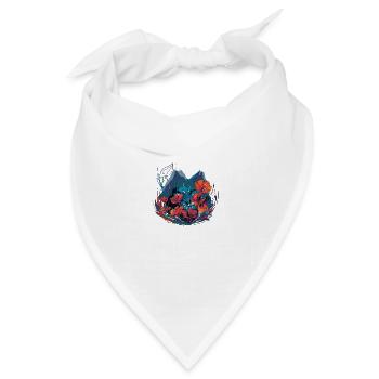 Alpenblume Blume Flower - Bandana Dreieckstuch - Weiß - Vorne