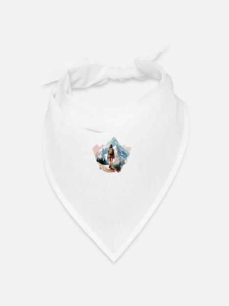 Wandern Frau Berge - Bandana Dreieckstuch - Weiß