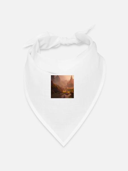 fantasy landscape - Bandana Dreieckstuch - Weiß