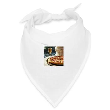 Pizza Lover Heart - Bandana Dreieckstuch - Weiß - Vorne