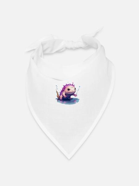 Axolotl - Bandana Dreieckstuch - Weiß