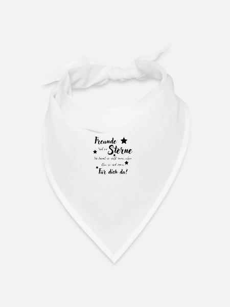 Freunde sind wie Sterne - Bandana Dreieckstuch - Weiß