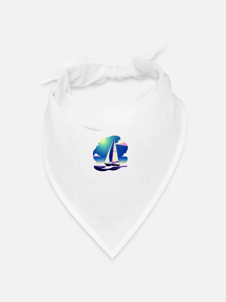 Segelboot Segler Segelschiff Segeln Segelsport - Bandana Dreieckstuch - Weiß