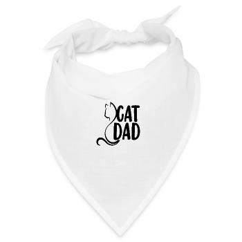 Cat Dad - Bandana Dreieckstuch - Weiß - Vorne