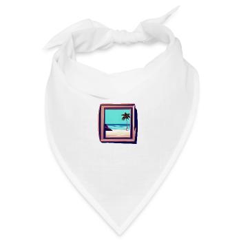 Bilderrahmen Urlaub Meer Aussicht - Bandana Dreieckstuch - Weiß - Vorne