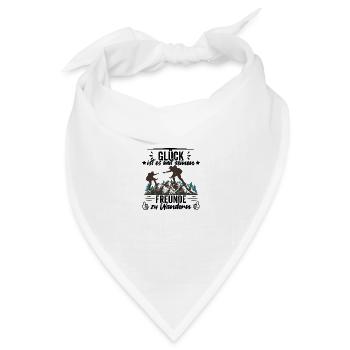 Glück ist es mit seinen Freunde zu Wandern - Bandana Dreieckstuch - Weiß - Vorne