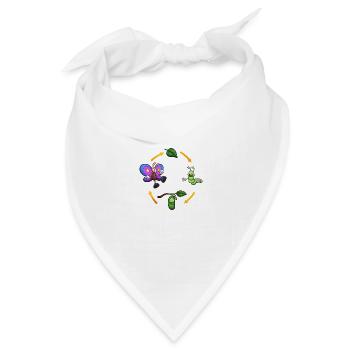 Lebenszyklus des Karikaturschmetterlings - Bandana Dreieckstuch - Weiß - Vorne