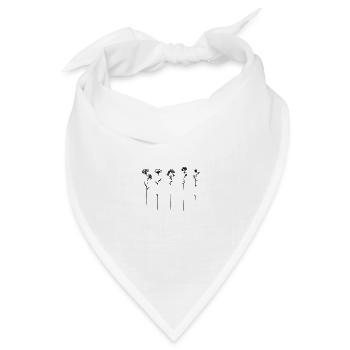 Zarte Blumenstriche - Bandana Dreieckstuch - Weiß - Vorne